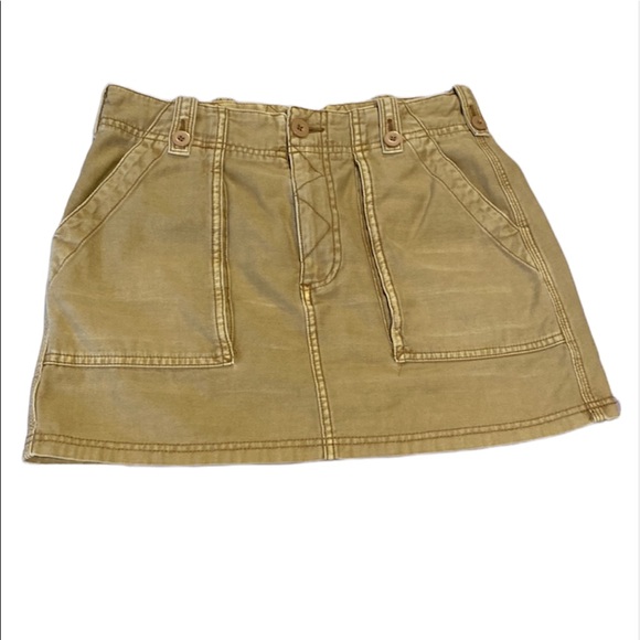 Free People High Waisted Military Style Light Brown Skirt Size 4 - Picture 2 of 8
